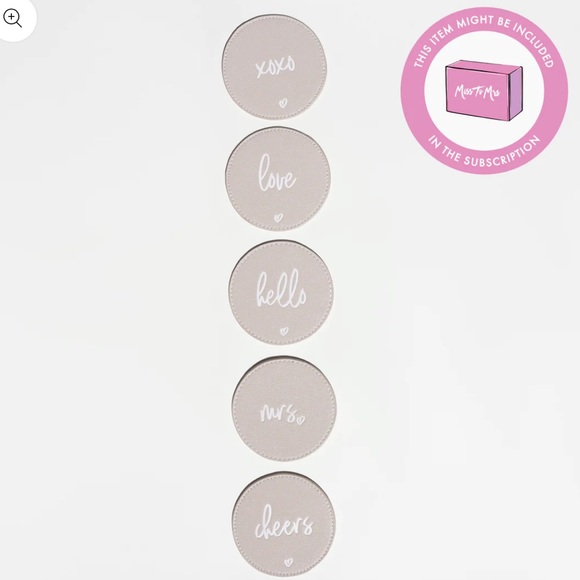 5 Piece Faux Leather Coaster Set - Picture 2 of 5